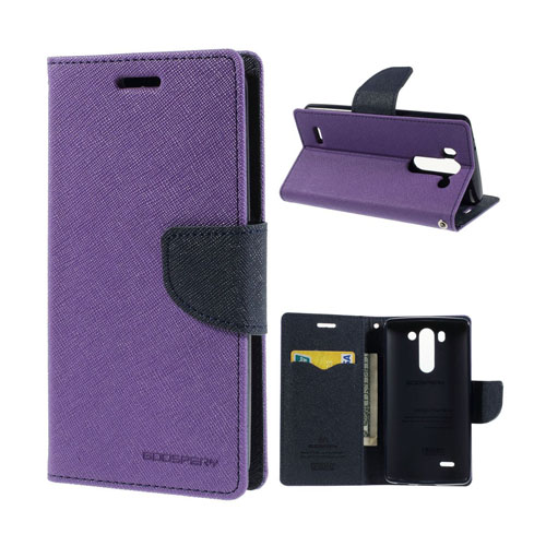 Mercury (Lila) LG G3 S Läder Flip Fodral