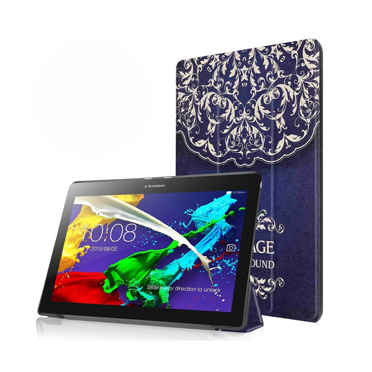 Lenovo Tab 2 A10-30 tri-fold läderfodral - Mandala blomma