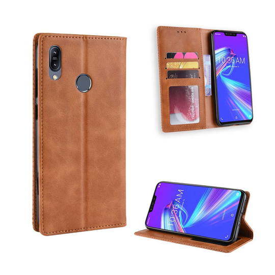 Asus ZenFone Max (M2) plånboksfodral i läder i vintagestil - brun