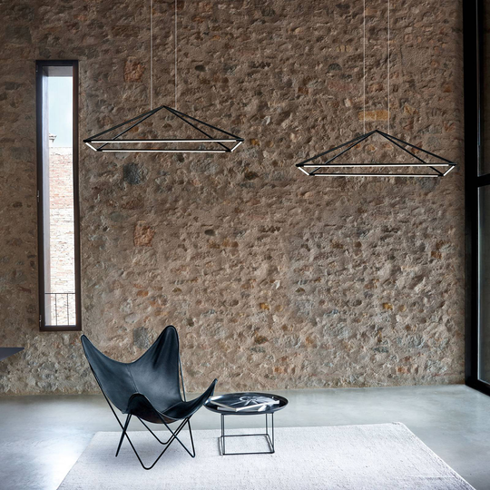Grok Tubs LED-hänglampa i matt svart 90x60 cm