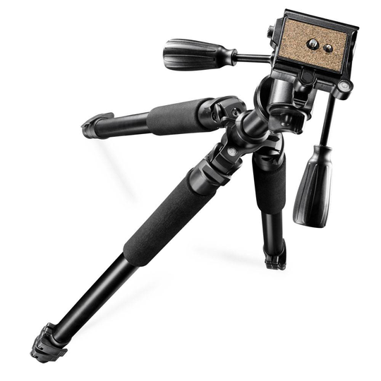 Walimex FT-665T Trebensstativ 1/4 Arbetshöjd=38 - 185 cm Svart 3D-panering, inkl. väska