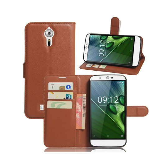Acer Liquid Zest Plus läderfodral med litchi textur - Brun