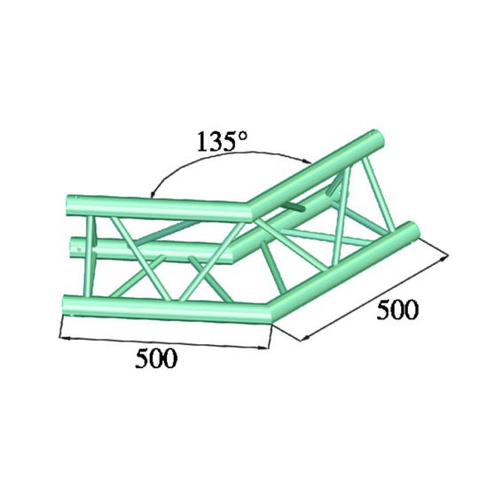 Alutruss TRILOCK 6082AC-23 3-punkts travers Hörn 135 °