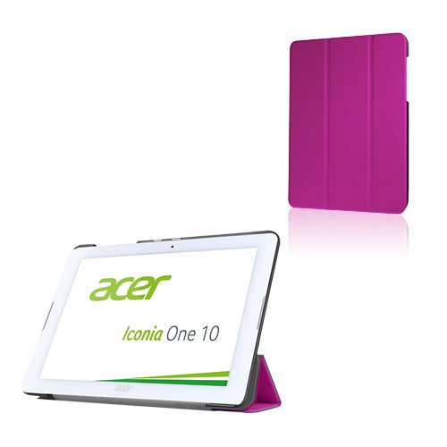 Läderfodral med Tri-fold Stativ (Lila) för Acer Iconia One 10 B3-A20