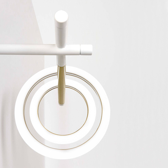 LED-vägglampa Ulaop, två ringar, höger, vit