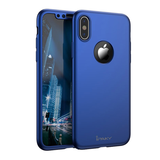 IPAKY iPhone X Läckert enfärgat skal - Blå