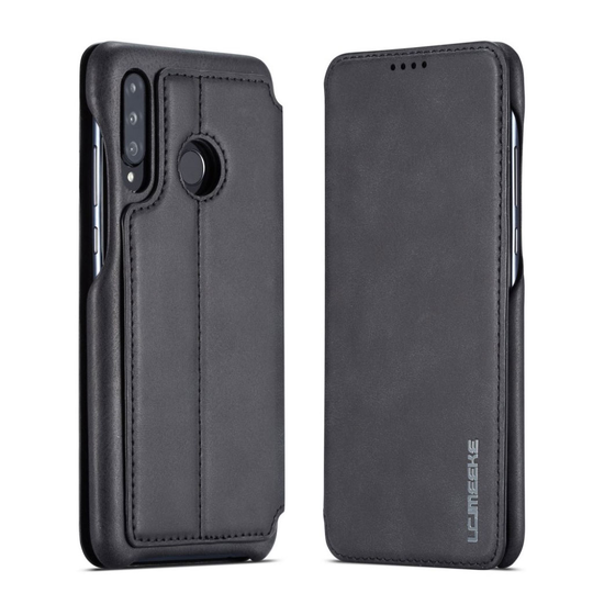 LC.IMEEKE Huawei P30 Lite Retro läderfodral - Svart