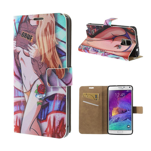 Liksom (Tatuerad Tjej) Samsung Galaxy Note 4 Flip-Fodral