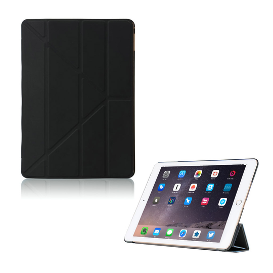 iPad (2017) origami läderfodral - Svart