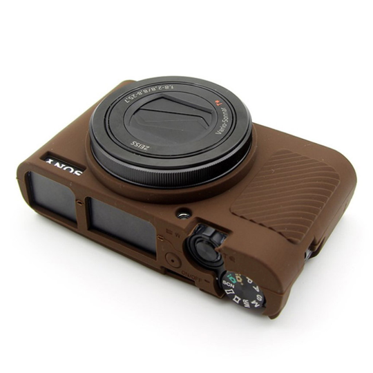 Sony RX100 III / IV/ IIV kameraskal mjukt skyddande silikon kamerahus - Brun