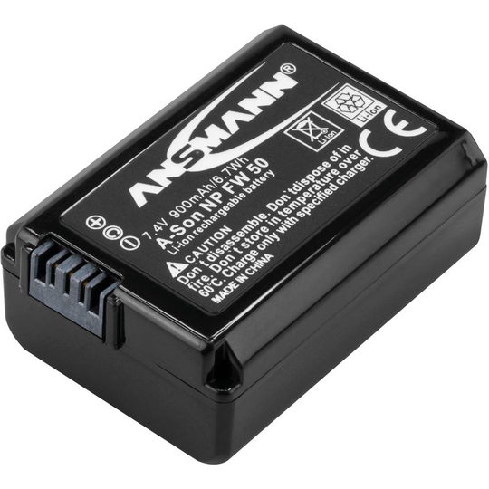 Ansmann A-Son NP FW 50 Kamerabatteri Ersättning originalbatteri NP-FW50 7.4 V 900 mAh