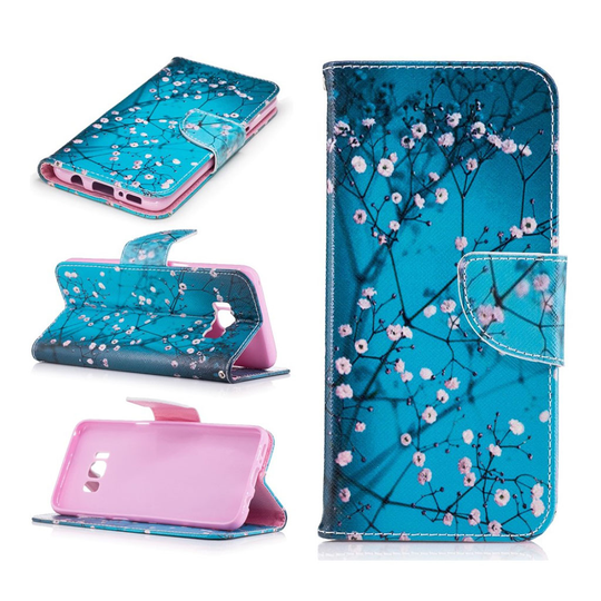 Samsung Galaxy S8 uttrycksfullt läderfodral - Blommande blommor