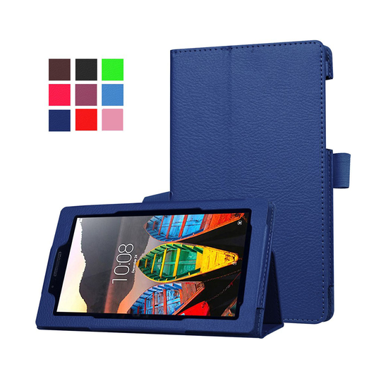 Amdrup Litchi Läderfodral för Lenovo Tab3 7" - Mörkblå