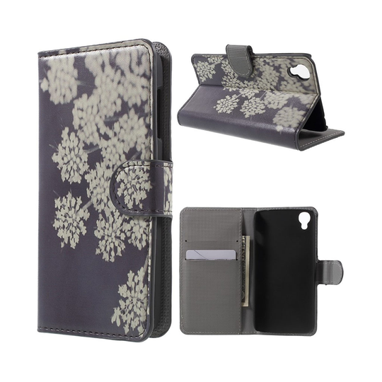 Moberg Alcatel OneTouch Idol 3 (4.7) Fodral - Vita Blommor