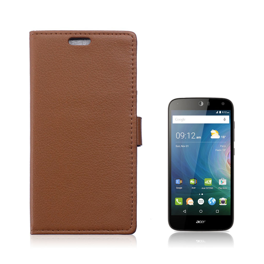 Acer Liquid Z630 lychee textur läderfodral - Brun