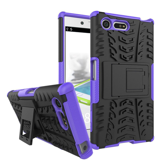 Sony Xperia X Compact Hybird skal med kickstand - Lila