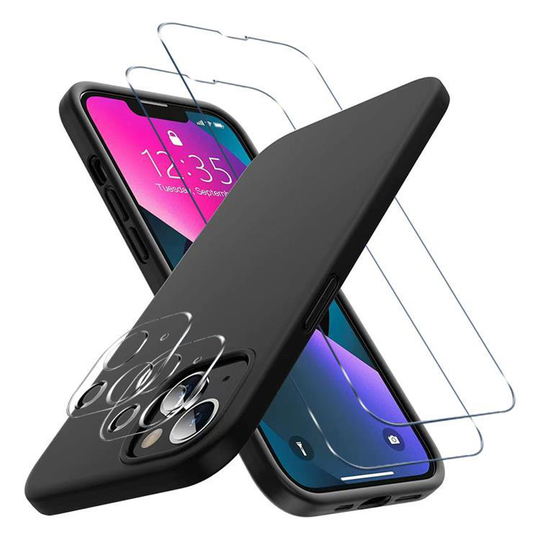 iPhone 13 [5-PACK] 1st Skal 2st Linsskydd 2st Härdat Glas