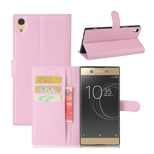Sony Xperia XA1 Ultra litchi textur läderfodral - Rosa