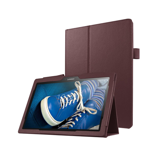 Amdrup Litchi Läderfodral för Lenovo Tab 2 A10-30 - Brun