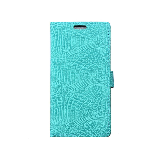 Motorola Moto Z läderfodral med krokodilskinn textur - Cyan