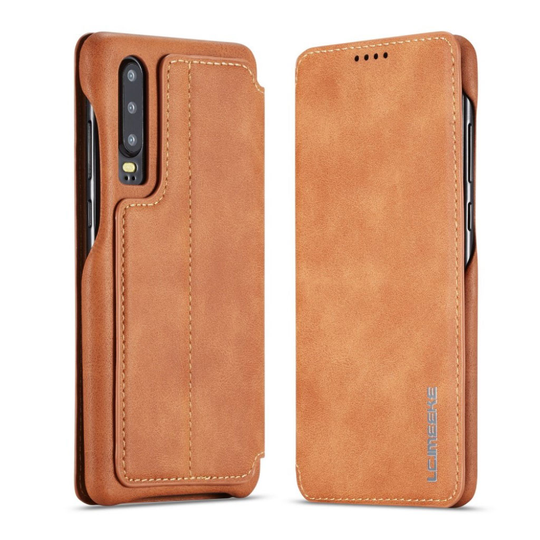 LC.IMEEKE Huawei P30 Läderfodral - Brun