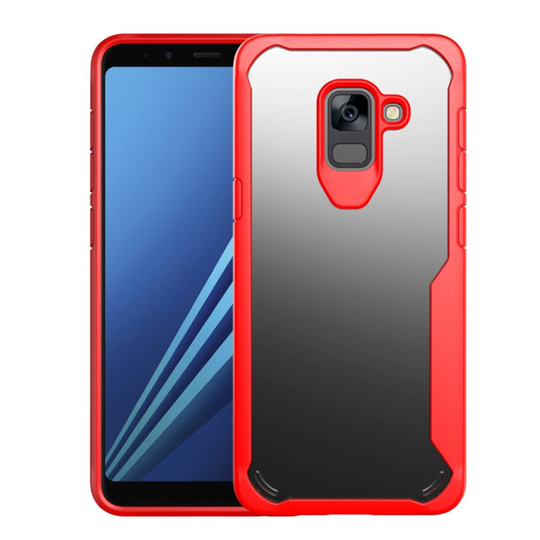 Samsung Galaxy A8 (2018) Genomskinligt skal med ram - Röd