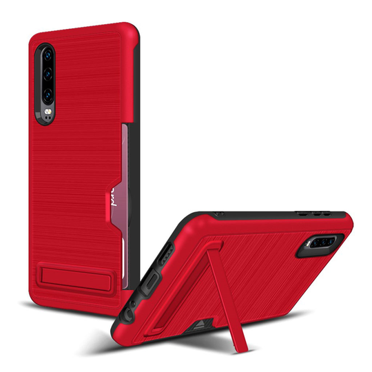 Huawei P30 skal med borstad yta - Röd