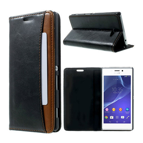 Mankell Wallet (Svart) Sony Xperia M2 Flip-Fodral