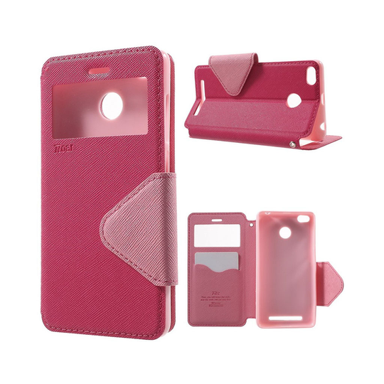 Roar Korea Xiaomi Redmi 3S Läderfodral - Varm Rosa