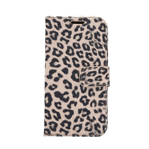 Nature Skin HTC One M9 Läder Fodral med Stativ - Beige Leopard