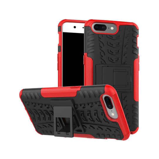 OnePlus 5 Hybird skal med unikt kickstand - Röd