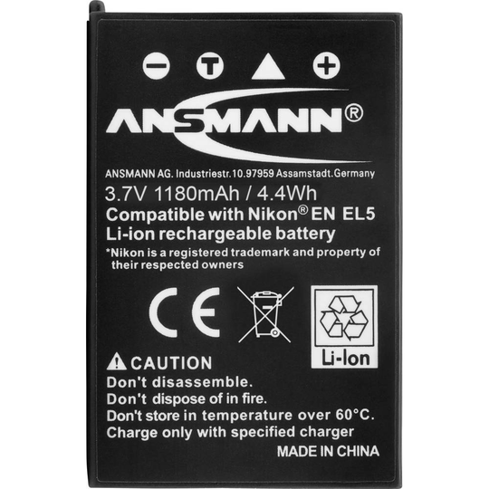 Ansmann EN-EL5 Kamerabatteri Ersättning originalbatteri EN-EL5 3.7 V 1180 mAh