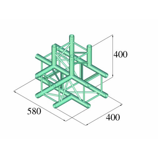 Alutruss DECOLOCK DQ4-PAT42 4-punkts travers 4-vägs hörn 90 °