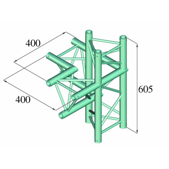 Alutruss DECOLOCK DQ3-PAC45 3-punkts travers 4-vägs hörn 90 °
