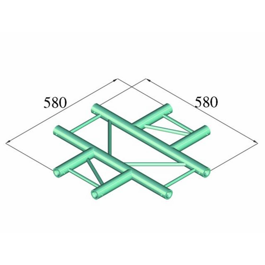 Alutruss DECOLOCK DQ2-PAC41H 2-punkts travers Korsstycke 90 °
