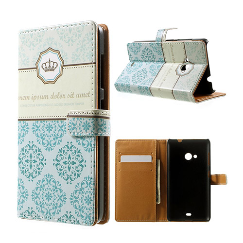 Moberg Microsoft Lumia 535 Flip Fodral - Crown & Blommor