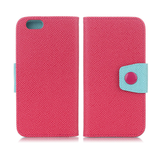 Edwardson Två Färgs Läderfodral för iPhone 7 / 8 - Varm Rosa