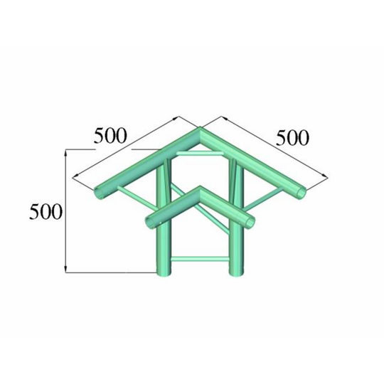 Alutruss BILOCK BQ2-PAL31H 2-punkts travers 3-vägs hörn 90 °