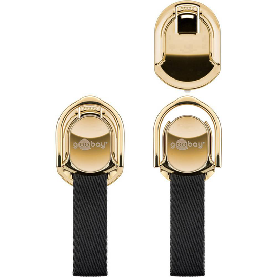Goobay Finger Strap (gold/schwarz) Stativ för mobiltelefon Svart, Guld N/A