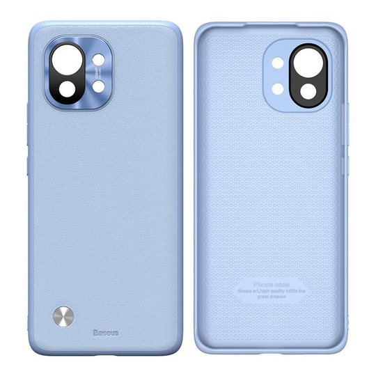 Baseus Alloy Läder Kameraskydd Skal Xiaomi Mi 11 - Blå