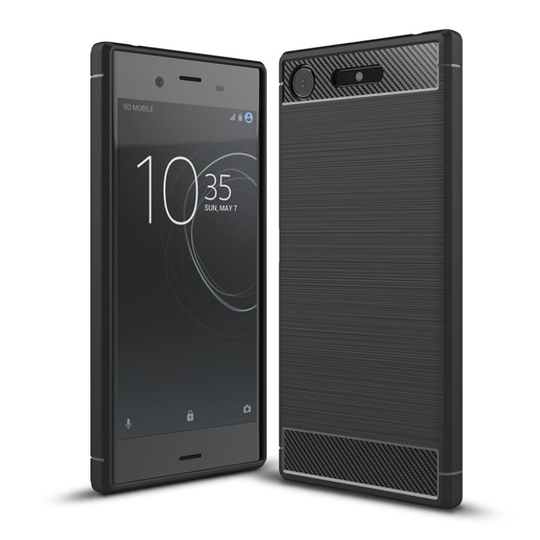 Sony Xperia XZ1 Karbon fiber fodral - Svart
