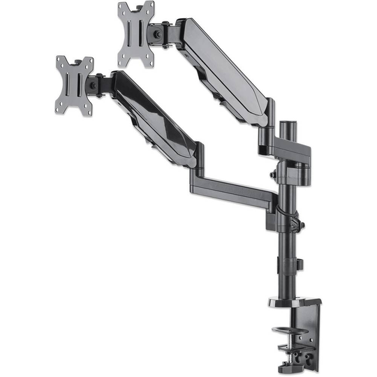 Manhattan 461597 2x Monitor bordsfäste 43,2 cm (17) - 81,3 cm (32) Vridbar, Justerbar i höjd, Tiltbar, Svängbar