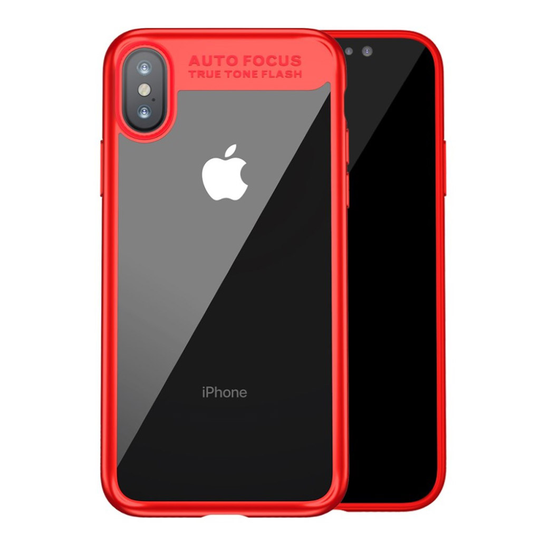 BASEUS iPhone X Skal med färgad kant - Röd