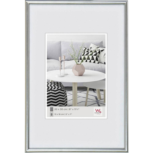 walther+ design KS030H Växelram akryl Pappersformat: 20 x 30 cm Silver