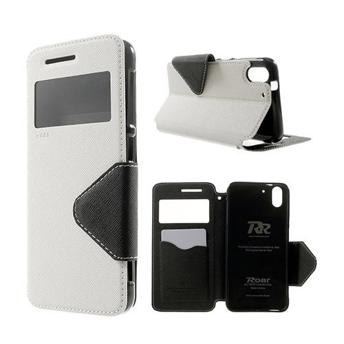 Roar Korea HTC Desire Eye Läder Flip Fodral - Vit
