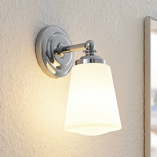 Arcchio Mahdi badrumsvägglampa, glas, krom