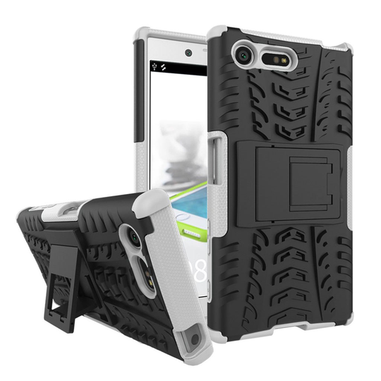 Sony Xperia X Compact Hybird skal med kickstand - Vit