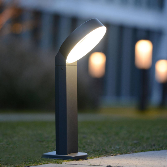 LED-sockellampa Meridian med ringformat huvud