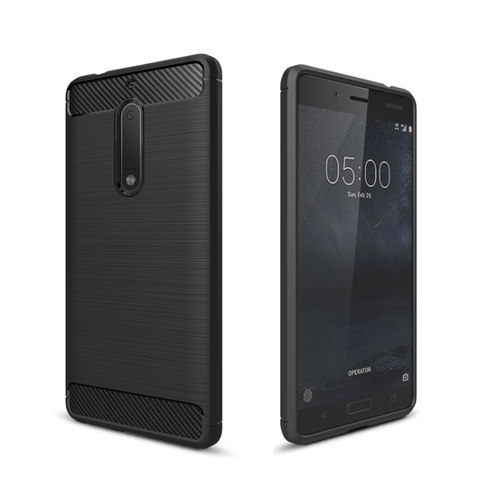Nokia 5 Skal med modern karbon fiber design - Svart