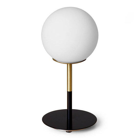 Mässingsbordslampa Jugen med svart fot